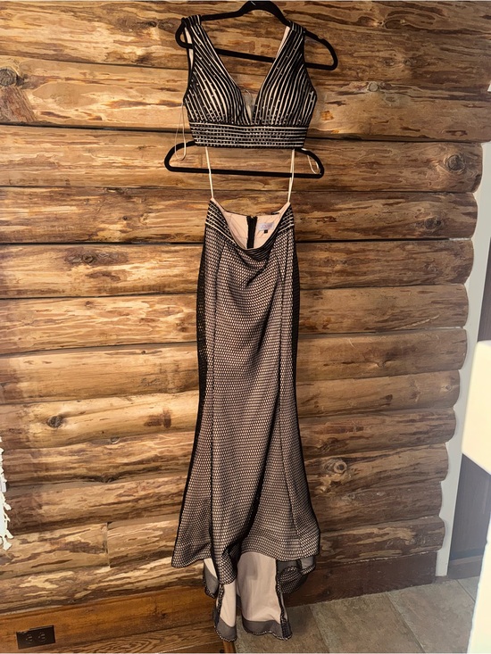 Jovani Dresses & Skirts - Jovani Two-Piece mermaid style Black Mesh Overlay Dress Homecoming